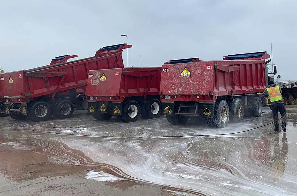 Truck and trailer washing